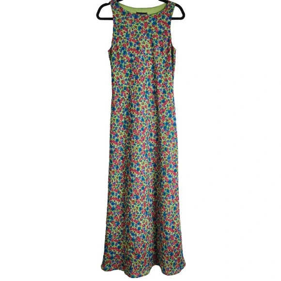 jonathan martin | Dresses | Jonathon Martin Maxi Dress Size 9 Green Blue  Floral Sleeveless 9s Y2k Ditsy Nwt | Poshmark